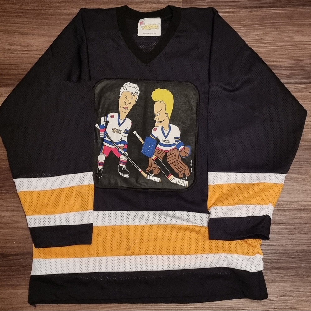 90s MTV Beeves And Butthead hockey Jersey Made In USA Vintage
